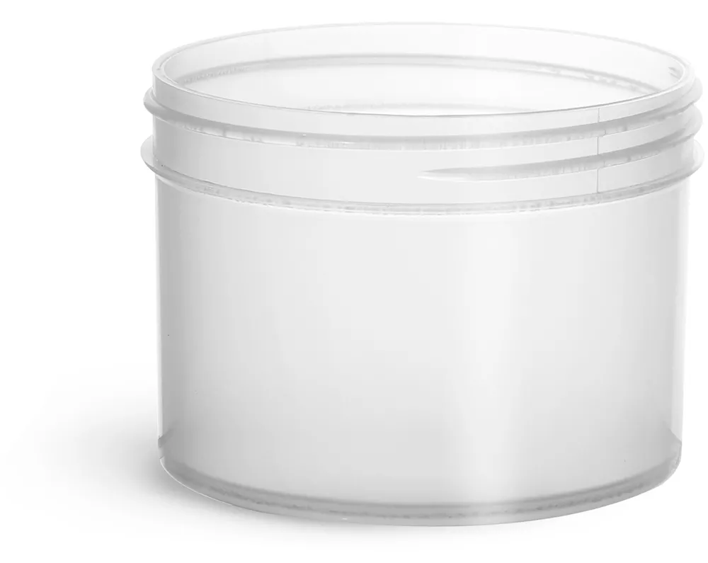 8 oz Natural Polypropylene Jars (Bulk), Caps Not Included
