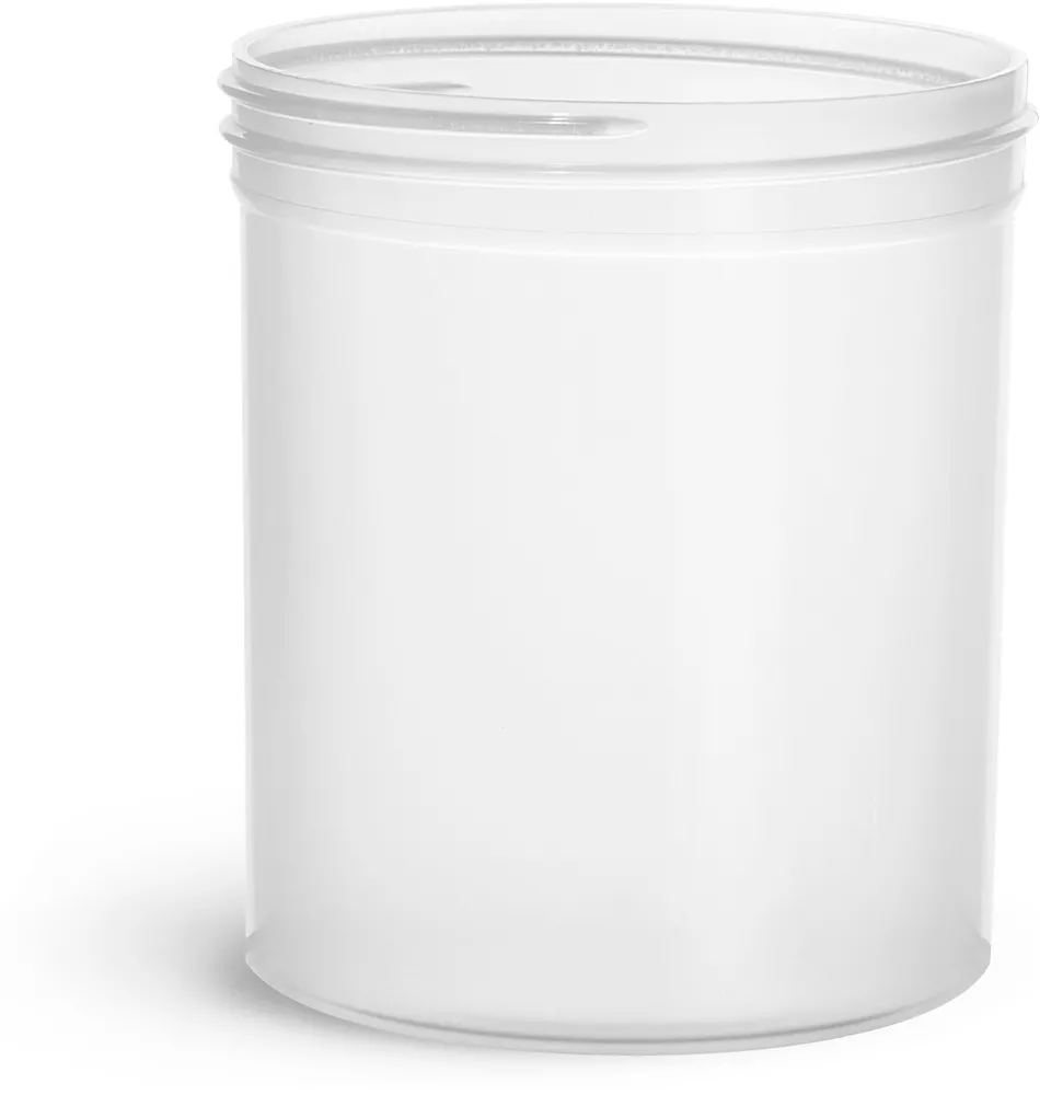 16 oz Natural Polypropylene Jars (Bulk), Caps Not Included