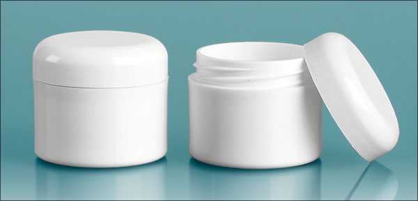 1/5 oz White Jars w/ Dome Caps
