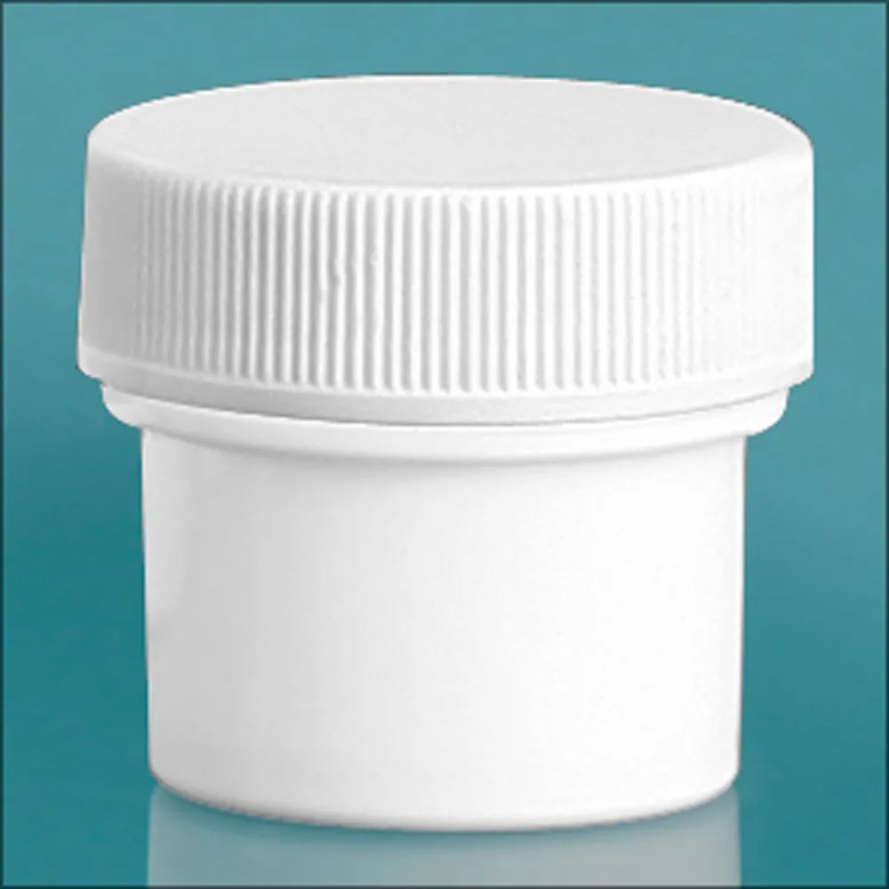 1/4 oz White Polypropylene Jars w/ Unlined Screw Caps