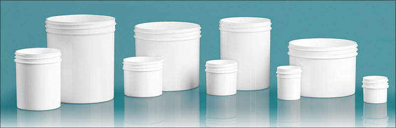 White Polypropylene Jars (Bulk), Caps Not Included