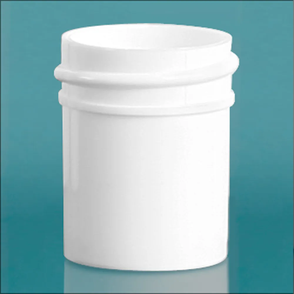 1/2 oz White Polypropylene Jars  (Bulk), Caps Not Included