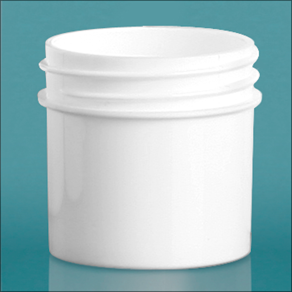1 oz White Polypropylene Jars (Bulk), Caps Not Included