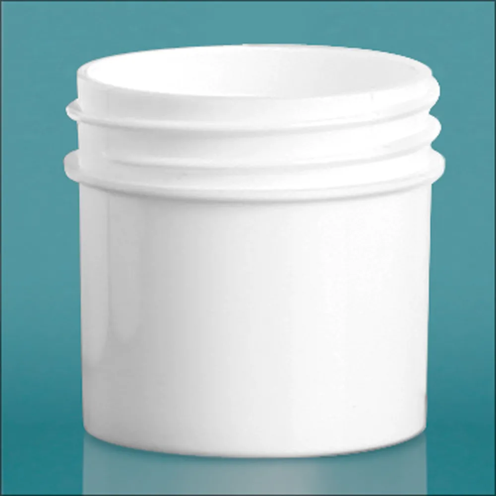 1 oz White Polypropylene Jars  (Bulk), Caps Not Included