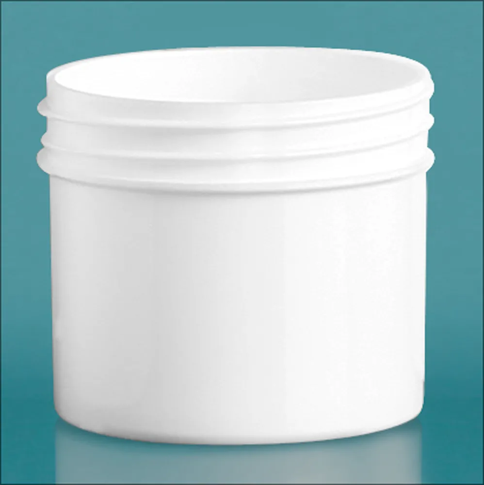 2 oz White Polypropylene Jars  (Bulk), Caps Not Included