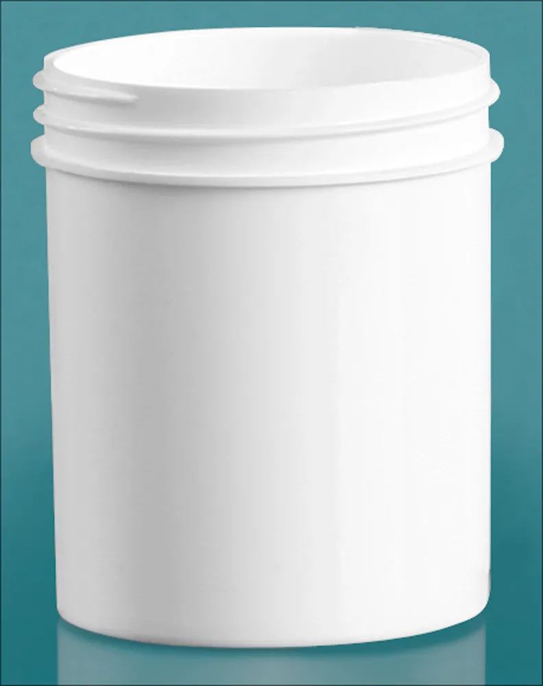 4 oz White Polypropylene Jars  (Bulk), Caps Not Included