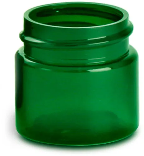 1 oz 1 oz Green PET Straight Sided Jars  (Bulk), Caps Not Included