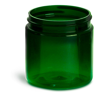 Plastic Jars, 4 oz Green PET Straight Sided Jars (Bulk), Caps Not Included