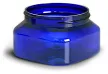 Blue PET Square Jars (Bulk), Caps Not Included