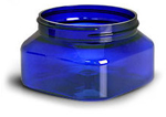 Blue PET Square Jars (Bulk), Caps Not Included