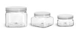 Clear PET Square Jars w/ Natural Unlined Caps