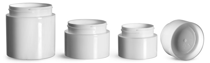 White Polypropylene Round Open Bottom Jars (Bulk), Caps Not Included