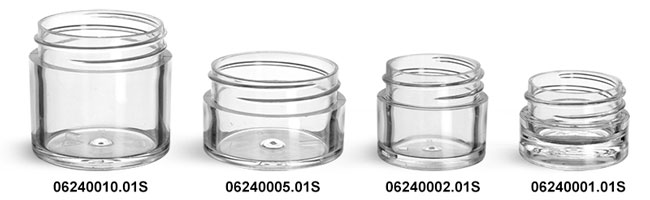 Plastic Jars, Clear Polystyrene Thick Wall Jars (Bulk) Caps Not Included