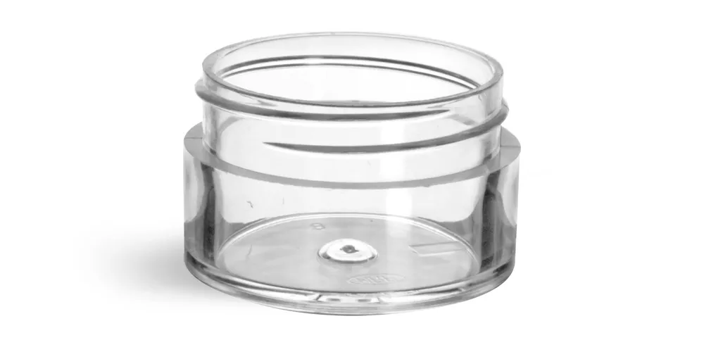 1/2 oz Clear Styrene Thick Wall Jars (Bulk), Caps Not Included