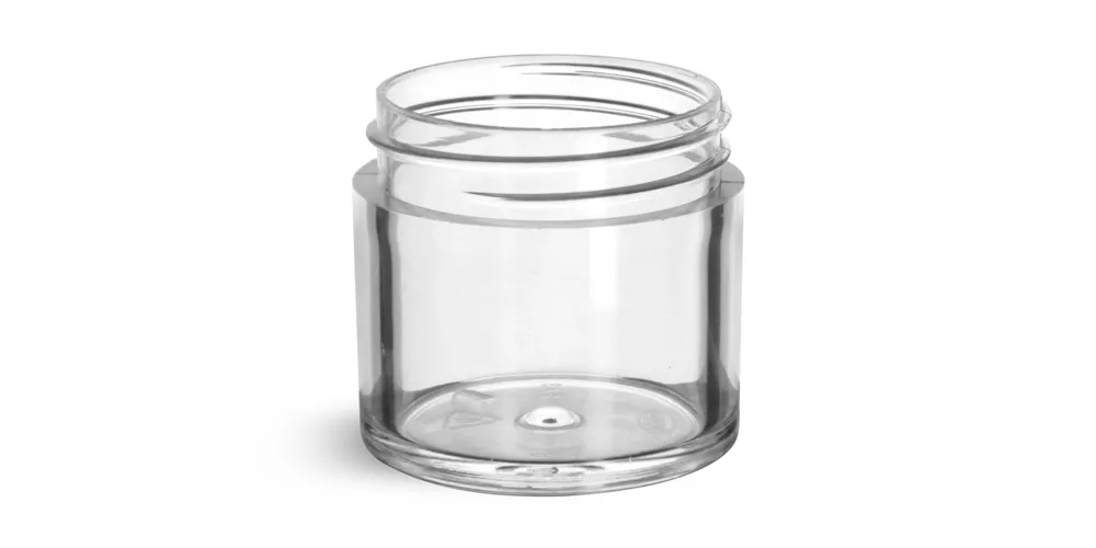 1 oz Clear Styrene Thick Wall Jars (Bulk), Caps Not Included