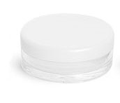 50 ml Clear PET Powder Jars w/ Caps