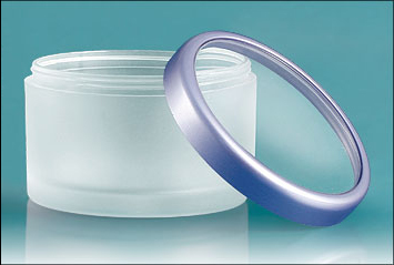 100 ml Frosted PET Powder Jars w/ Blue Caps