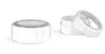 Plastic Jars, White ABS Cosmetic Jars w/ White Caps & Clear Windows
