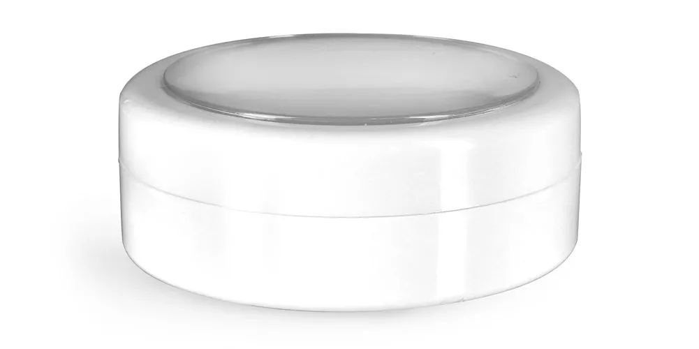 1/2 oz White ABS Cosmetic Jars w/ White Caps & Clear Windows$590.40&nbsp;$247.10 &nbsp;$222.39Save 62%