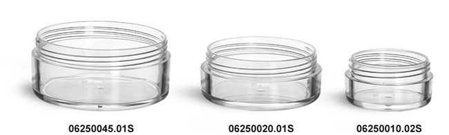 Plastic Jars, Clear Polystyrene Jars (Bulk) Caps Not Included