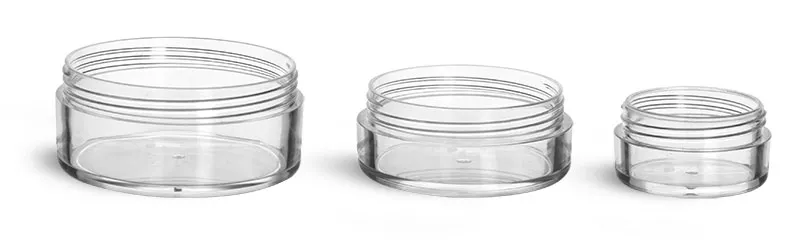 Clear Polystyrene Jars (Bulk) Caps Not Included