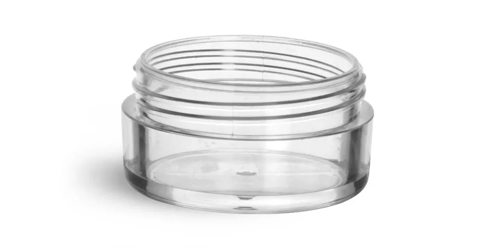 10 ml Clear Styrene  Jars (Bulk), Caps Not Included