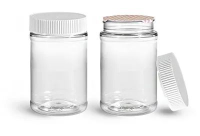 1-16 Multi Listing 2000ml Clear Round Plastic Storage Jars with Green Caps 