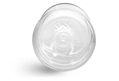 PET Plastic Jars, Clear Food Jars w/ White Ribbed Induction Lined Caps