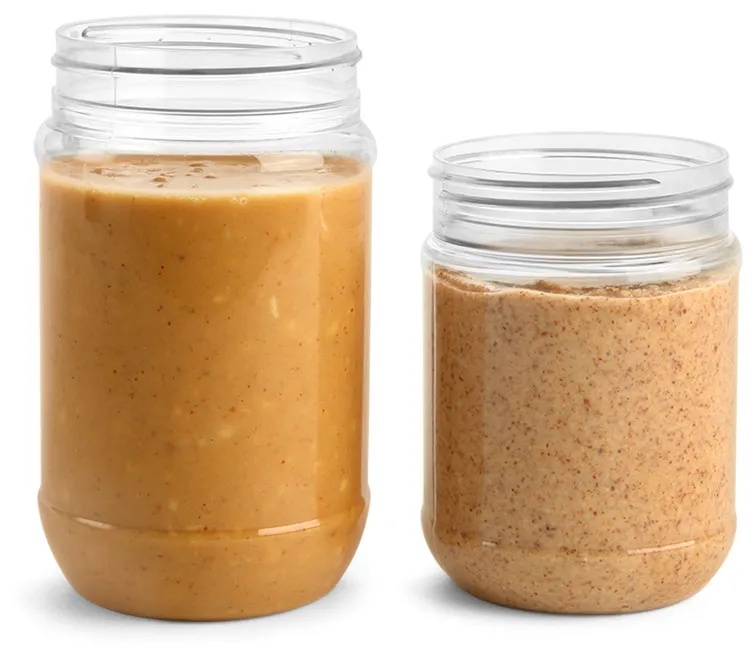 Clear Airtight Peanut Butter Snack Round Plastic Jars With Lids 38oz 1120ml  1000g