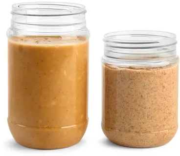 Clear PET Peanut Butter Jars (Bulk), Caps NOT Included