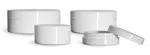 Polypropylene Plastic Jars, White Thick Wall Jars w/ Lined Caps