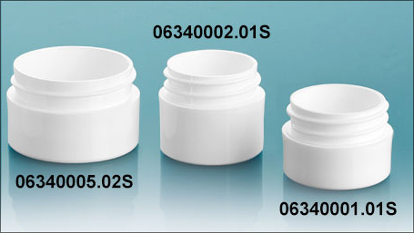 Plastic Jars, White Polypropylene Thick Wall Jars (Bulk) Caps Not Included
