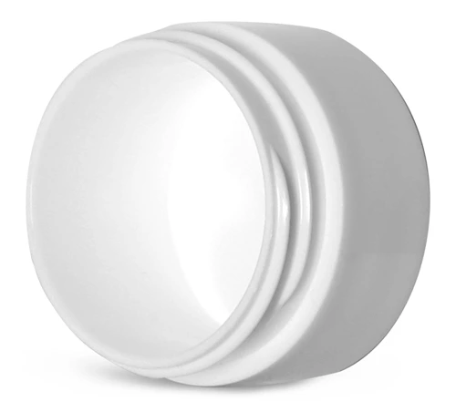 1/4 oz White Polypropylene Thick Wall Jars w/ White Lined Caps