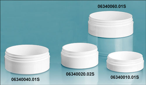 Plastic Jars, White Polypropylene Thick Wall Jars (Bulk) Caps Not Included
