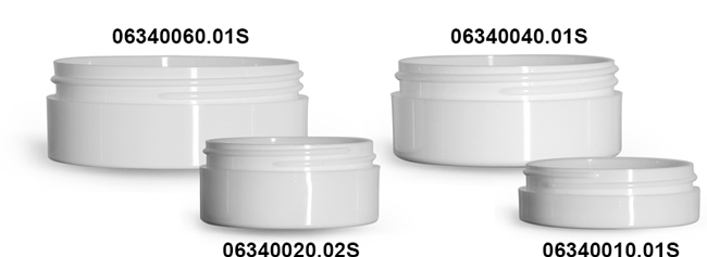 Plastic Jars, White Polypropylene Thick Wall Jars (Bulk) Caps Not Included