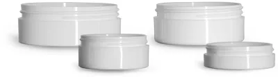 White Polypropylene Thick Wall Jars (Bulk), Caps Not Included