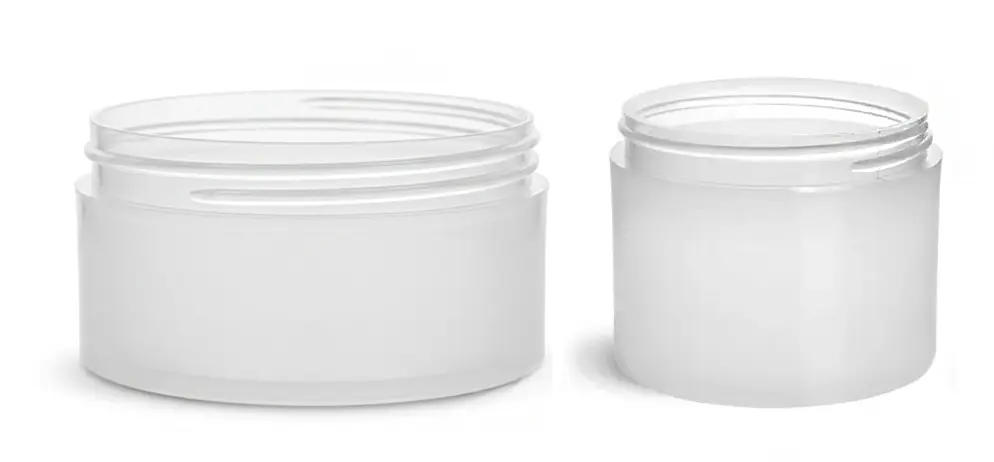 Frosted Polypropylene Thick Wall Jars (Bulk), Caps Not Included