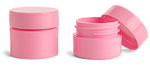 Pink Polypropylene Thick Wall Jars w/ Pink Lined Caps