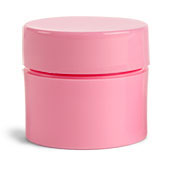 Polypropylene Plastic Jars, Pink Thick Wall Jars w/ Pink Lined Caps