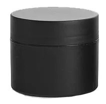 8 oz Frosted Black Polypro PIR Jars with Black Deep Skirted Caps