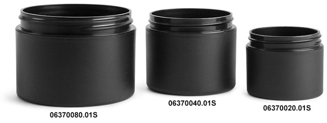 Plastic Jars, Frosted Black Polypro (PIR) Straight Sided Jars (Bulk), Caps NOT Included