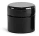 Polypropylene Plastic Jars, Black Thick Wall Jars w/ Black Lined Dome Caps