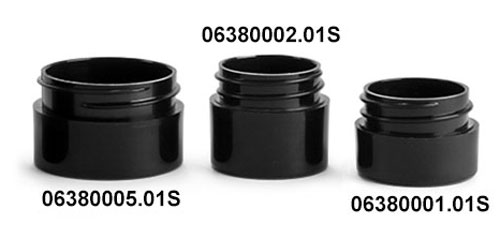 Plastic Jars, Black Polypro Straight Sided Thick Wall Jars (Bulk), Caps NOT Included