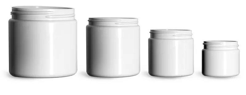  White PCR (PET) Straight Sided Jars (Bulk)