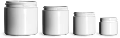  White PCR (PET) Straight Sided Jars (Bulk)