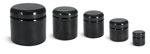 Black PET (PCR) Straight Sided Jars w/ Black Lined Dome Caps