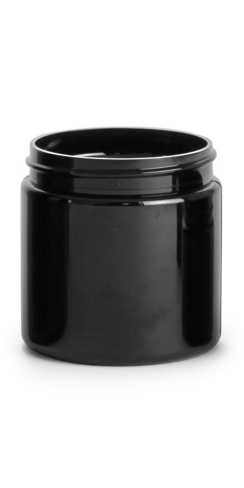 4 oz Black PET Straight Sided PCR Jars