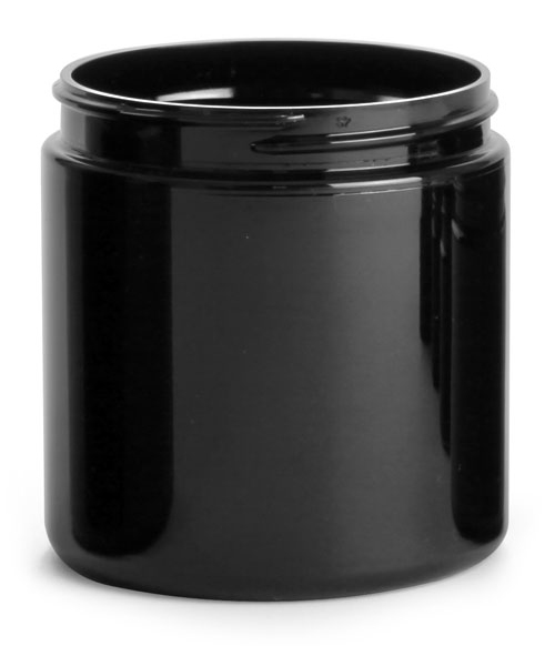 8 oz Black PET Straight Sided PCR Jars