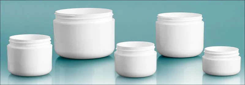 White Polypro Double Wall Radius Jars (Bulk), Caps Not Included