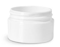 White Polypropylene Double Wall Straight Base Jars (Bulk) Caps Not Included